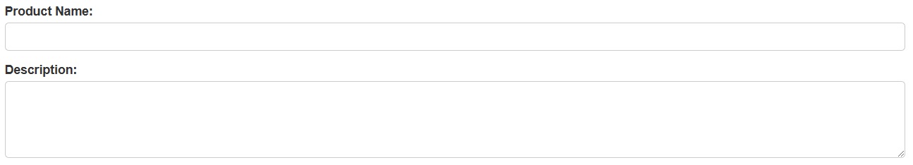 Input Product Name and Description